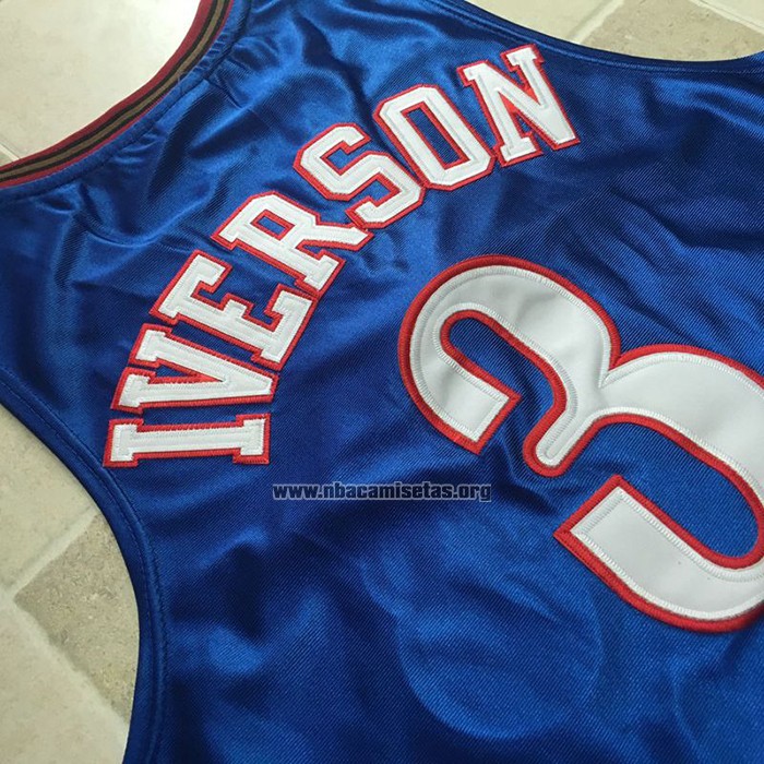Camiseta Philadelphia 76ers Allen Iverson NO 3 Retro Azul2